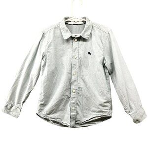 H&M Boys Size 6 Button Up Shirt 100% Cotton Light Green Long‎ Sleeve
